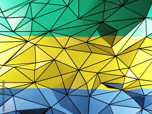Triangle background with flag of gabon