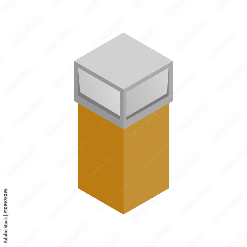 Recycle bin icon, isometric 3d style Recycle bin icon, isometric 3d style