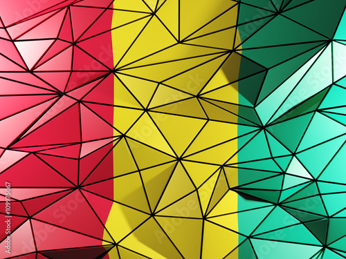 Triangle background with flag of guinea