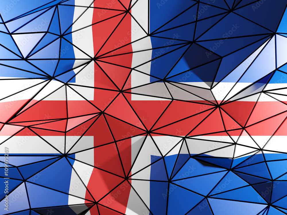 Fototapeta premium Triangle background with flag of iceland