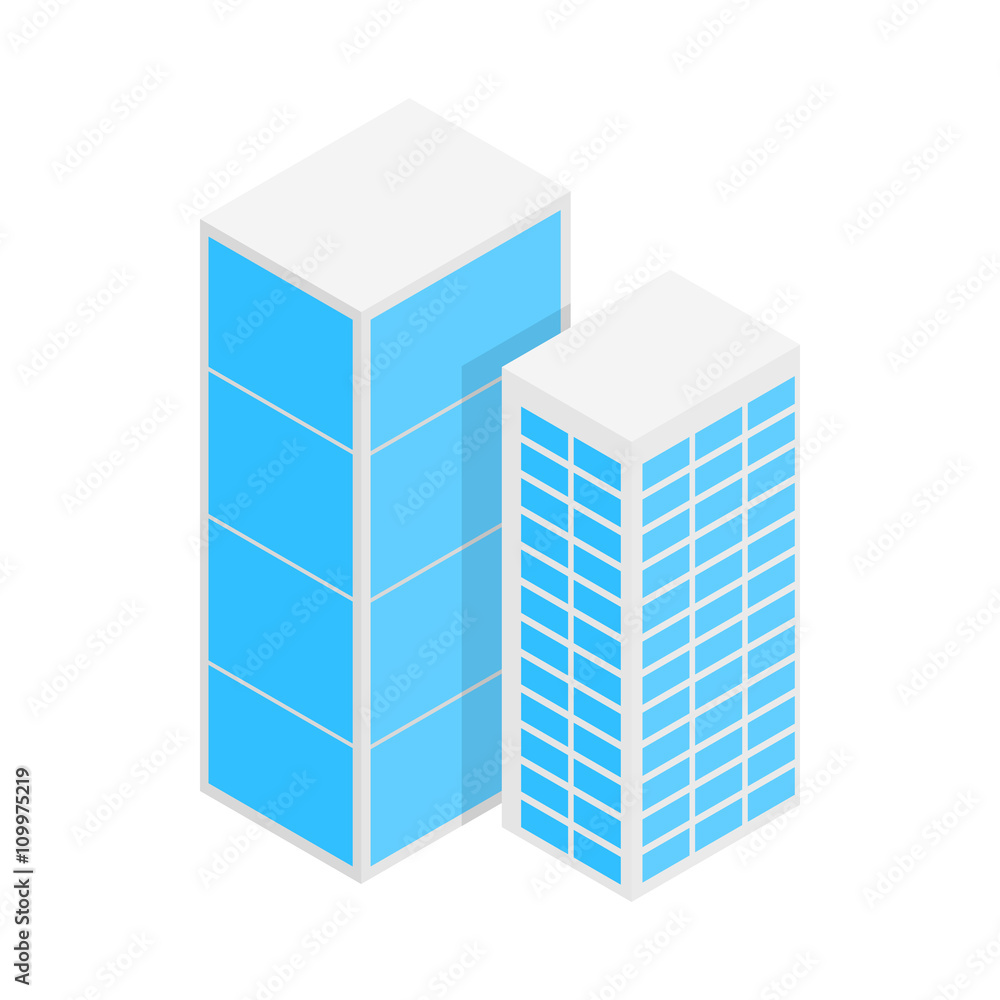 Modern office buildings icon, isometric 3d style Modern office buildings icon, isometric 3d style