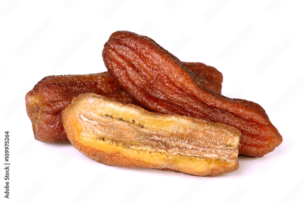 Dried bananas isolated on white background Dried bananas isolated on white background