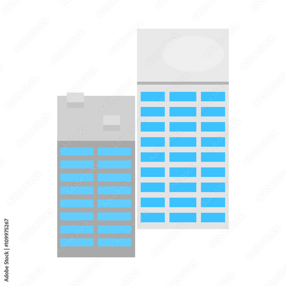Modern office buildings icon, isometric 3d style Modern office buildings icon, isometric 3d style