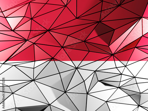 Triangle background with flag of indonesia