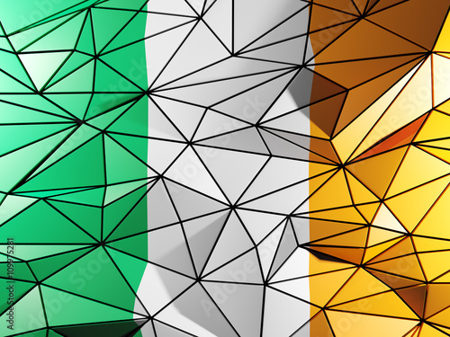 Triangle background with flag of ireland