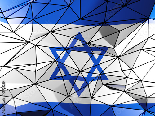 Triangle background with flag of israel