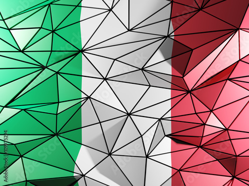 Triangle background with flag of italy