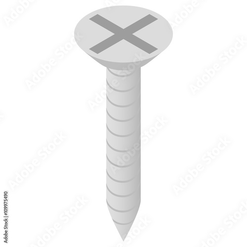 Screw icon, isometric 3d style