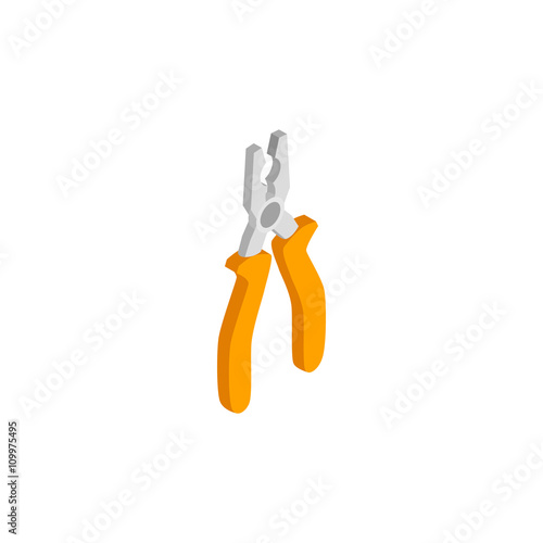 Pliers icon, isometric 3d style