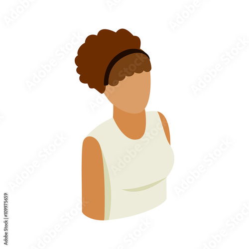 Woman icon, isometric 3d style 