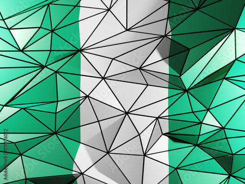 Triangle background with flag of nigeria