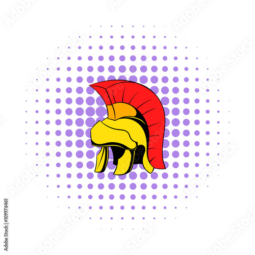 Roman legionary helmet icon, comics style