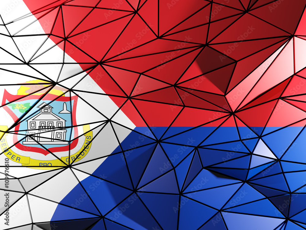 Fototapeta premium Triangle background with flag of sint maarten