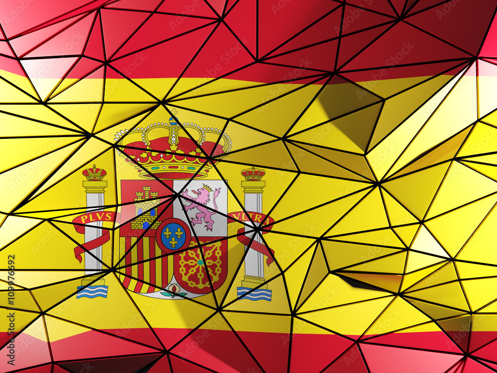 Fototapeta premium Triangle background with flag of spain