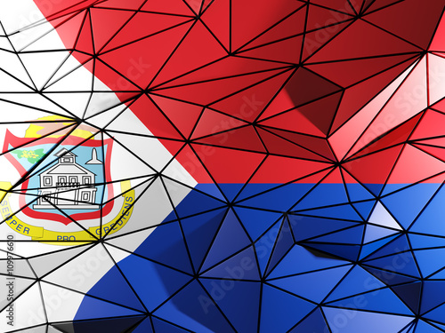 Triangle background with flag of sint maarten