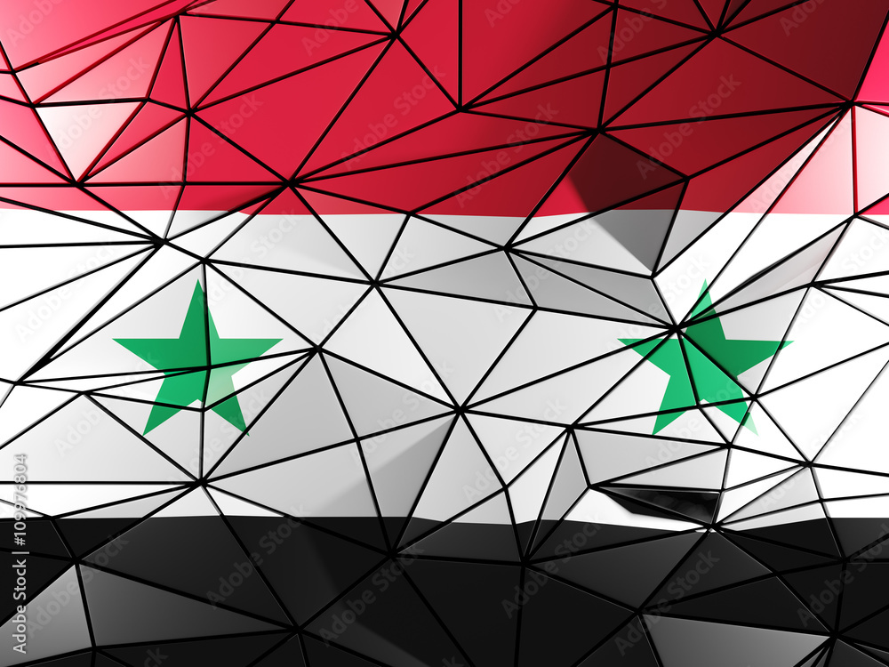 Fototapeta premium Triangle background with flag of syria