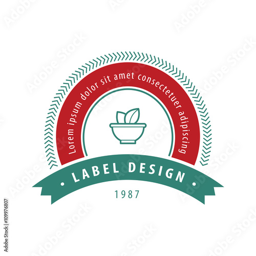 cup of herbal Label green, red