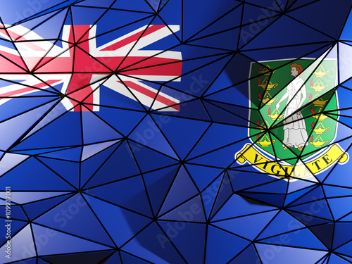 Triangle background with flag of virgin islands british