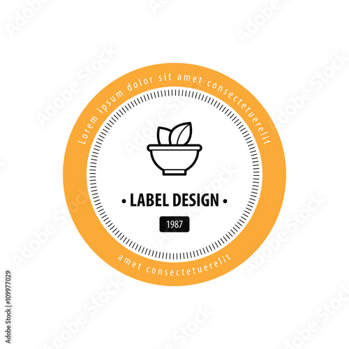 cup of herbal Label  black, yellow
