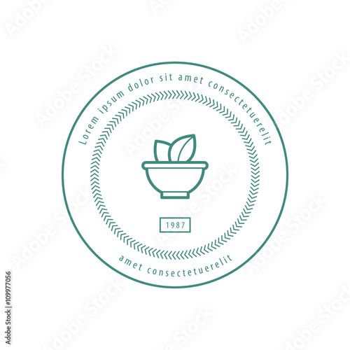 cup of herbal Label green color