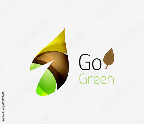 Go green logo. Green nature concept