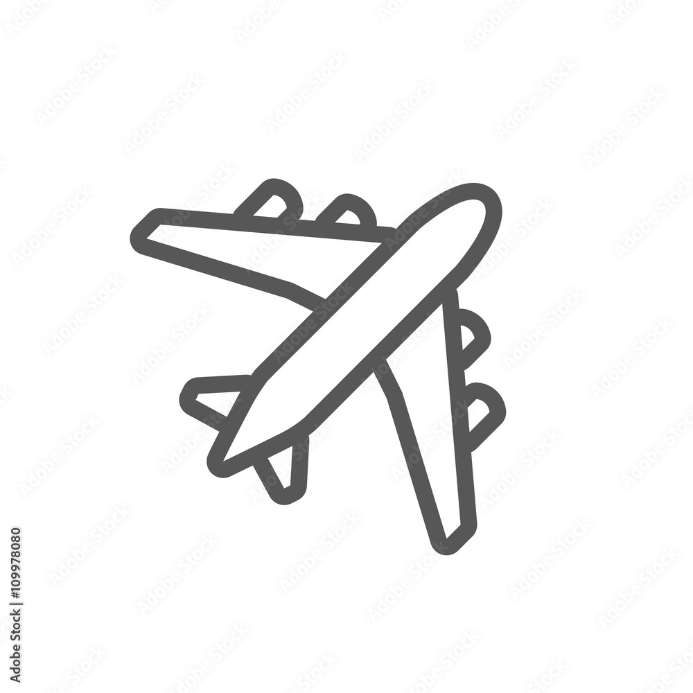 Black plane outline Black plane outline
