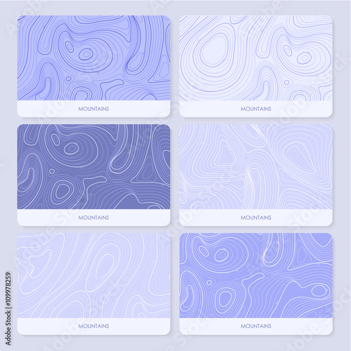 Mountains topographic maps. Vector set