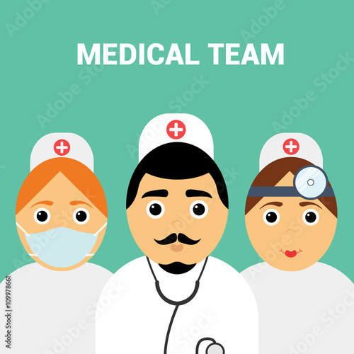 Medical team.  Modern flat design.