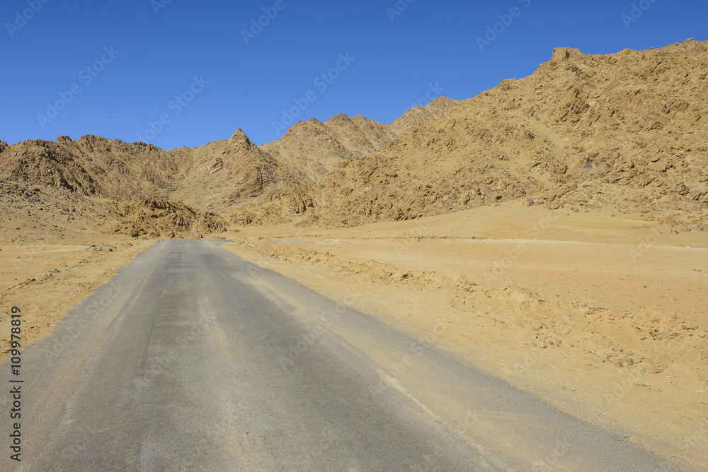 Open road in the desert