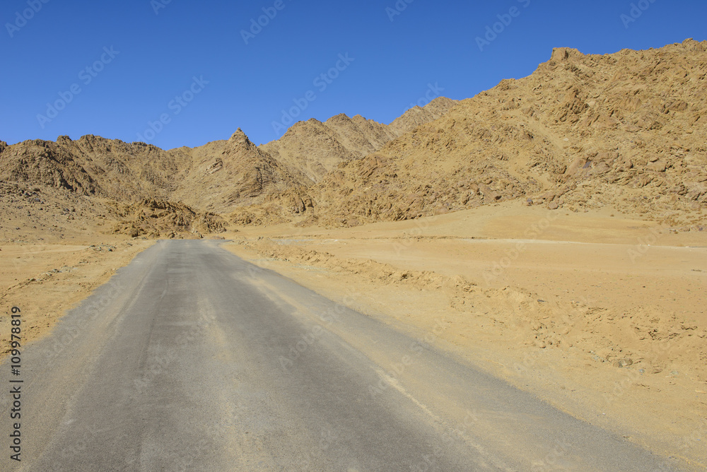Open road in the desert Open road in the desert