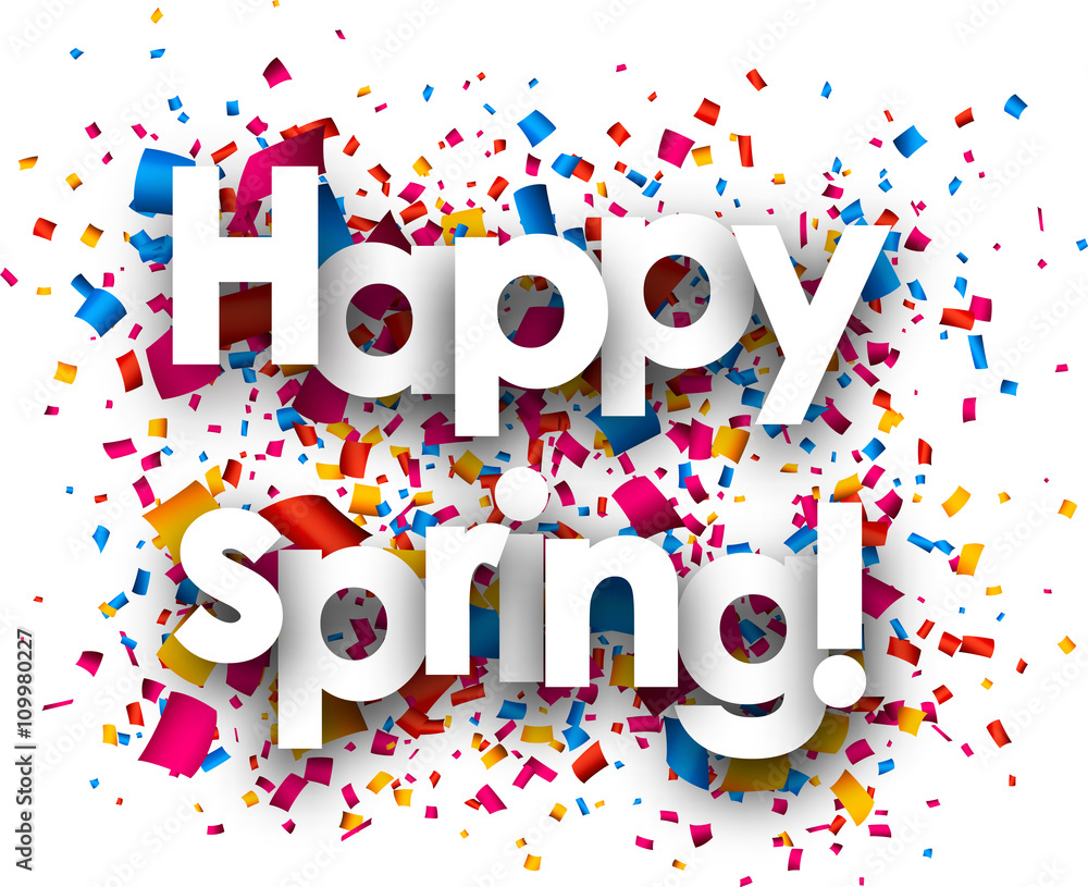 Happy spring paper background. Happy spring paper background.