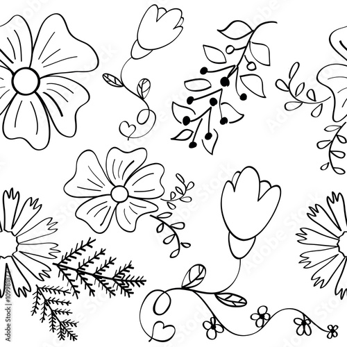 Colorful floral seamless pattern. Background