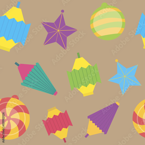 Seamless pattern. Flat colorful garland for holiday.
