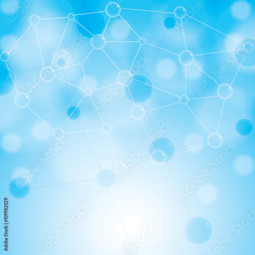 Abstract molecule blue colors background