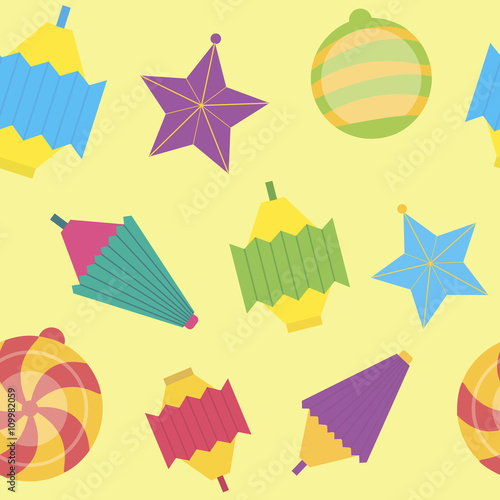 Seamless pattern. Flat colorful garland for holiday.