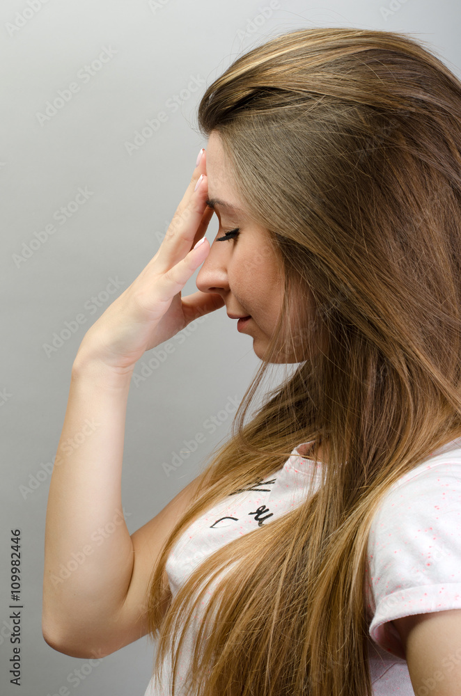 Portrait of an attractive thinking young brunette woman Portrait of an attractive thinking young brunette woman