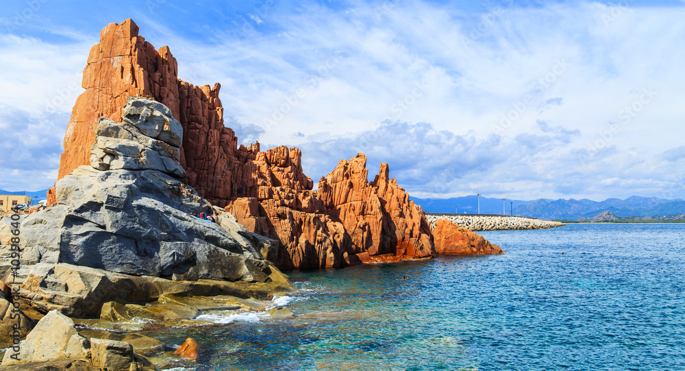 Famous Rocca Rossa (Red Rock) in Arbatax, Sardinia