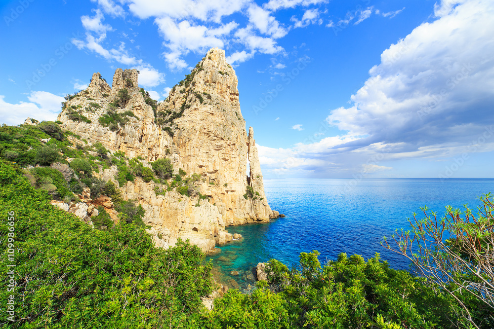 A view of a rocks in Cala Luna near Arbatax, Sardinia