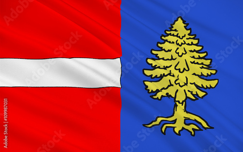 Flag of Thann, France photo