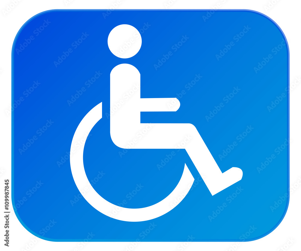 Symbol Rollstuhlfahrer mit Behinderung blau Symbol Rollstuhlfahrer mit Behinderung blau