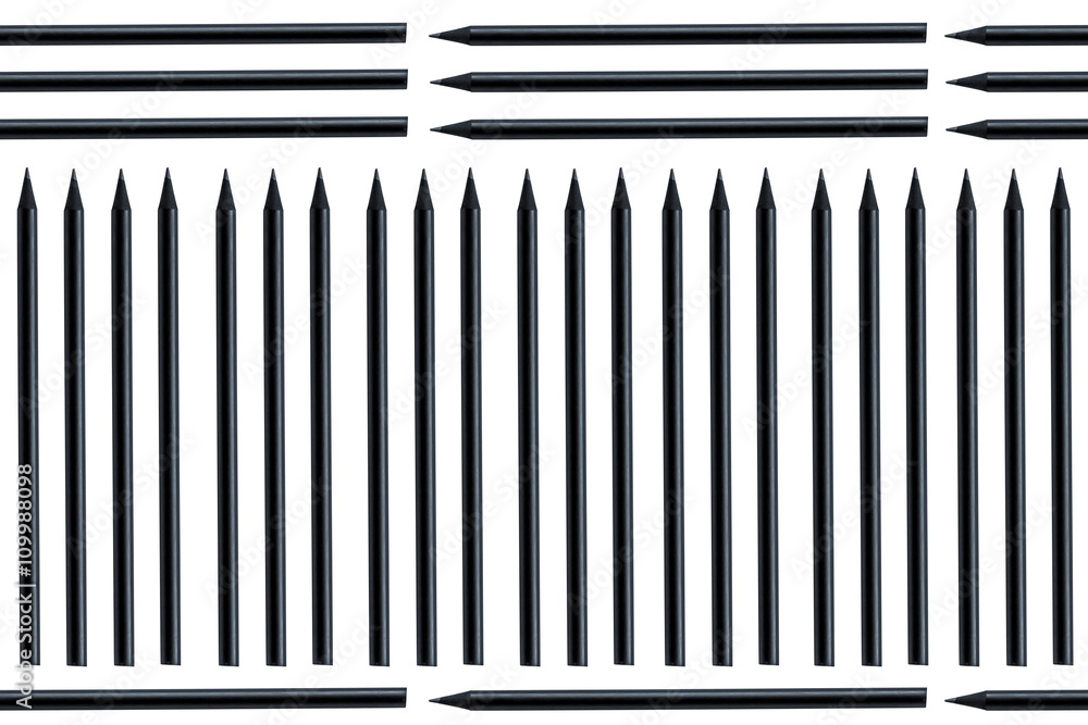 black pencils isolated on white background black pencils isolated on white background