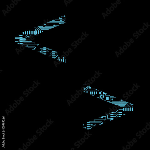 Circuit board less greater than Vector Illustration
