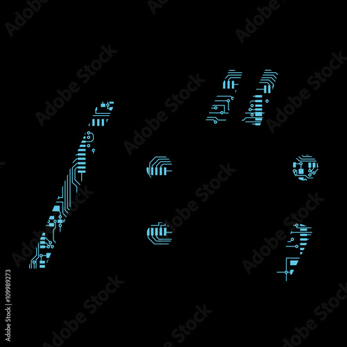 Circuit board symbol solidus slash colon quote semi colon vector Vector Illustration