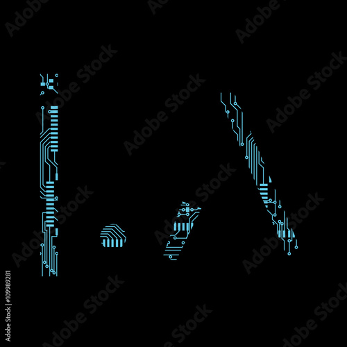 Circuit board symbol pipe dot apostrophe comma reverse solidus Vector Illustration