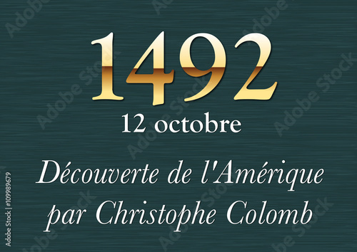 Plaque Historique - 1492 Christophe Colomb
