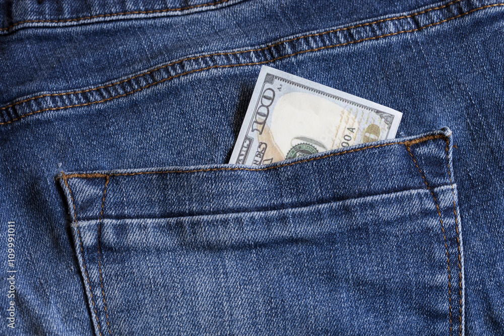 U.S. dollars in the jeans pocket
U.S. dollars in the jeans pocket