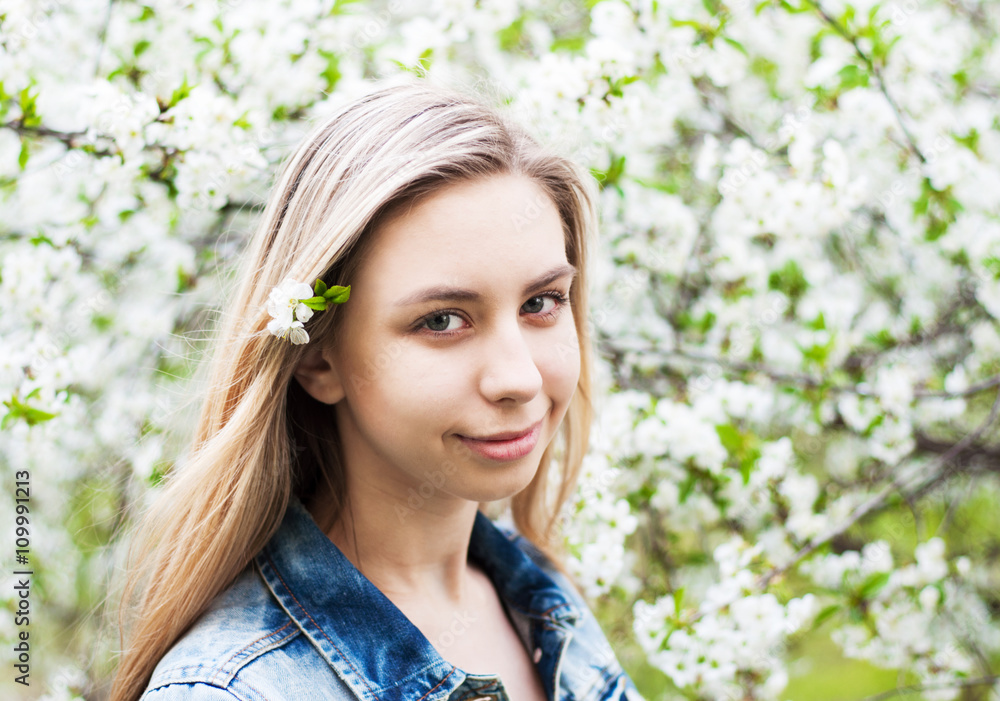 Girl in the spring garden Girl in the spring garden