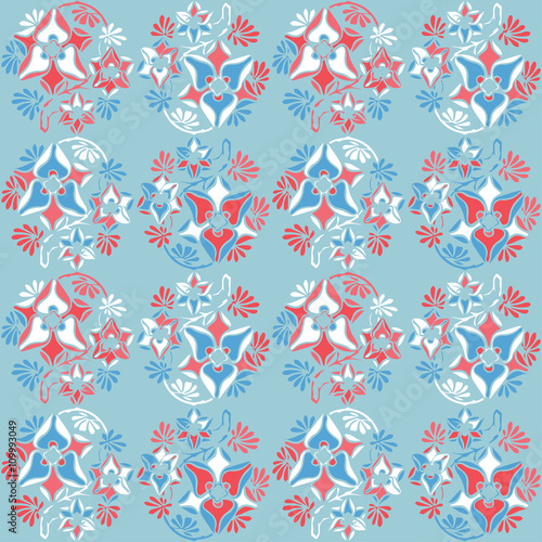 Seamless vector background with decorative flowers. Print. Cloth design  wallpaper.