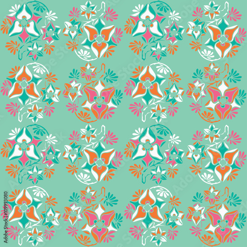 Seamless vector background with decorative flowers. Print. Cloth design  wallpaper.