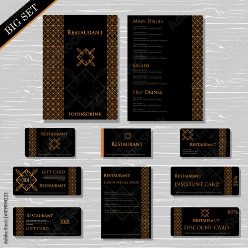Restaurant cafe menu template set